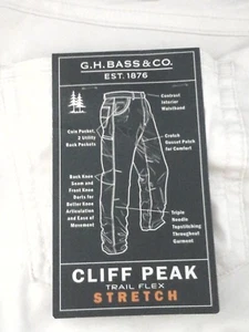 GH BASS & CO Pants Cliff Peak Trail Flex Stretch Cream Lightweight Men's $72 New - Picture 1 of 8