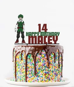 Deku My Hero Anime JEDE FARBE personalisiert individuell KUNSTSTOFF Tortenaufleger - Bild 1 von 4