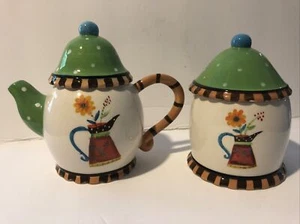 Lori Siebert  Certified International Cream and Sugar Set Dish - Picture 1 of 9