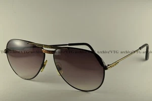 USED Vintage Sunglasses FERRARI F 13 aviator size 62[ ]13 matte black RARE 1980s - Picture 1 of 12
