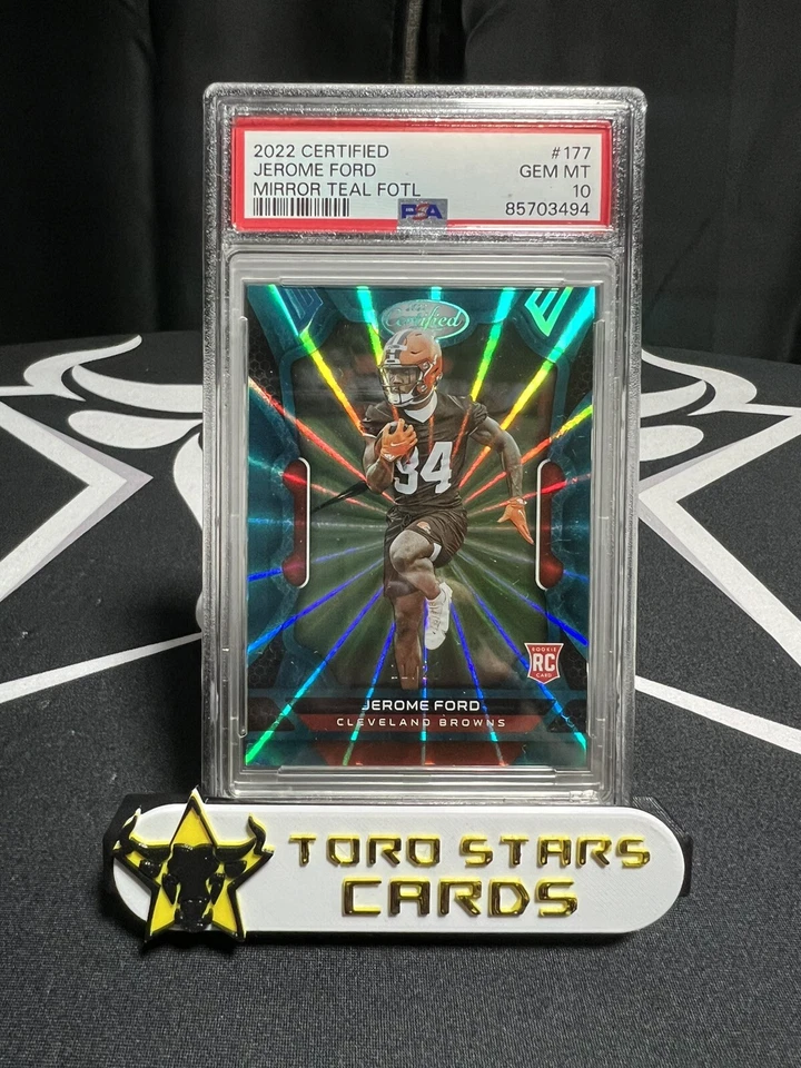 2022 PANINI CERTIFIED JEROME FORD PSA 10 MIRROR TEAL FOTL /20 BROWNS - Image 1 of 3