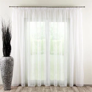 Sheer Curtain - Extra Long- 4 m wide x 260cm - White Track fitting - Picture 1 of 4