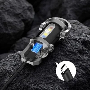 Portable Keychain Flashlights USB Rechargeable Work Light for Searching Hiking - Picture 1 of 11