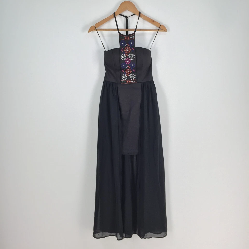 Vestido mujer Dotti talla 6 maxi negro sin mangas elástico cremallera sólida 024887 Foto 1 de 4