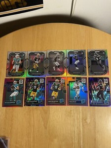 2022 Donruss Optic & Prizm Football Pink Holo Prizm, Silver Prizm, Lot (10Cards)