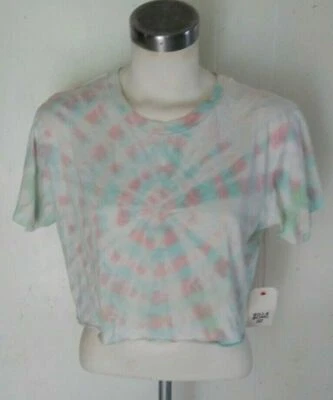  Nueva Camiseta Rara Billabong Tie Die Blanco Rosa Azul Claro Foto 1 de 4