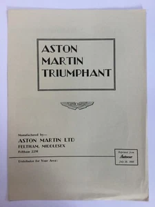 Aston Martin Triumphant Autocar Nachdruck Artikel - Bild 1 von 2