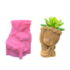 Wreath Girl 3D Plant Pots Concrete Molds, for DIY Gardening Planter Vase Molds