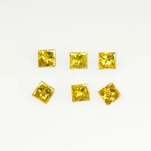 0.30 Ct [6 Pcs Lot] Eye-popping Square 2 MM 100% Natural Canary Yellow Diamond ! - Picture 1 of 5