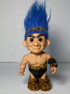 Vintage Russ Berrie Doom Slayer Zor 5" Troll 1993 Blue Hair Missing Wristband - Bild 1 von 14