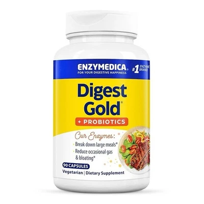 Enzymedica Premium Blend Digest Gold+Probióticos Alivio Intestinal 90 Ct Exp 02/27 Foto 1 de 2