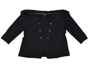 NEW Lane Bryant Women's Off the Shoulder Blazer 3/4 Sleeve Black Size 18 Polyest - Picture 1 of 8