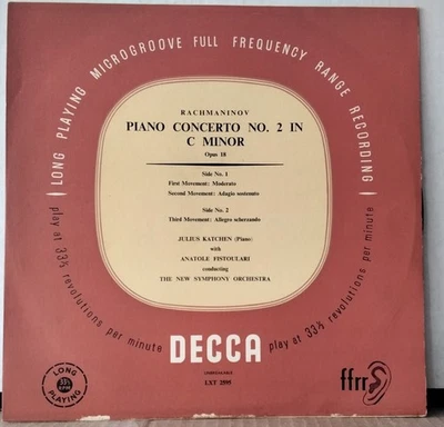DECCA LXT 2595 UK RACHMANINOV, KATCHEN, FISTOULARI Piano Concerto no. 2 ED 1 LP - Image 1 of 3