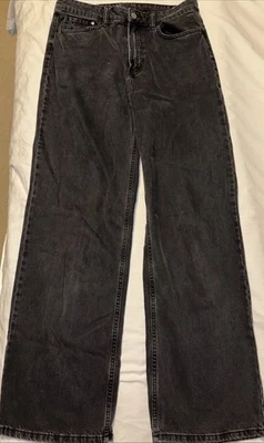 H&M & Denim Faded Black Ultra High Waisted Wide Jeans EUR 42 - UK 14 - Image 1 of 4