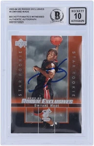 Dwyane Wade Heat Signed 03-04 Upper Deck Rookie Exclusives #5 BAS 10 Rookie Card - Picture 1 of 3