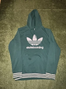Adidas Pullover Hoodie Sweatshirt Pulli Herren Large Grün Big Logo - Bild 1 von 9