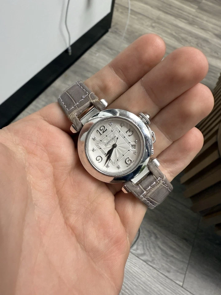 Cartier Pasha 18K White Gold Factory Diamond Watch Automatic Ladies Watch 2528 - Image 1 of 4