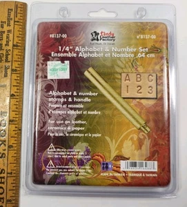 KIT DE ESTAMPADO DE CUERO de fábrica de cuero Tandy Juego de sellos de alfabeto y número de 1/4" - Imagen 1 de 5