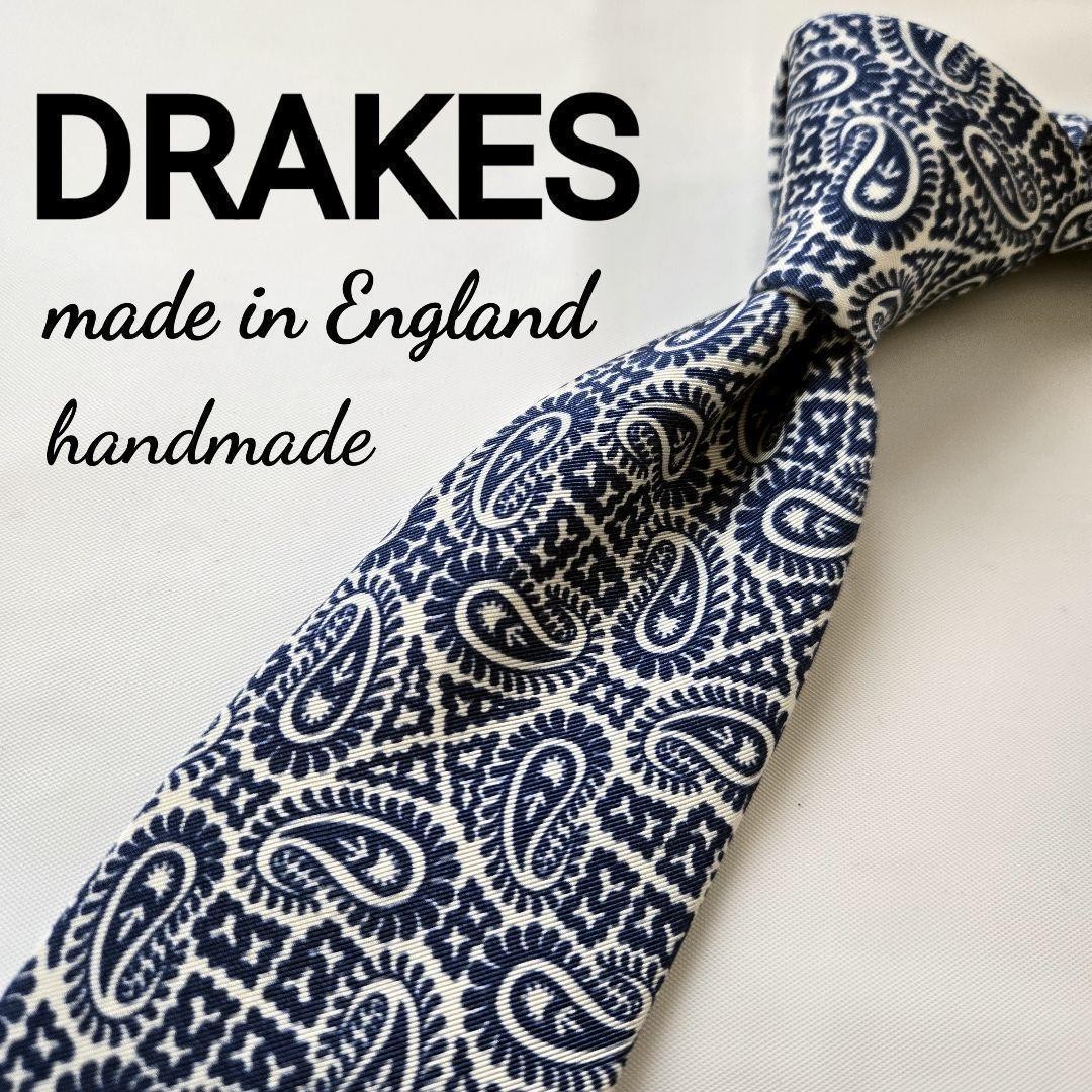 小物 Drake's PAISLEY PRINT TIE Brown Exploded Paisley Print Silk Self Tipped Tie – Drakes US