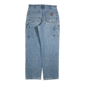 Carhartt Blue Loose Straight Denim Double Knee Carpenter Jeans W32 L32 Workwear - Picture 1 of 15