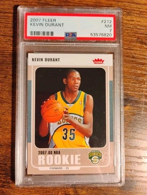 PSA 7 2007-08 Fleer Baloncesto #212 Kevin Durant Novato Seattle Supersonics Foto 1 de 2