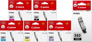 New Genuine Canon PGI-880 CLI-881 Black Color 6PK Ink Cartridges Pixma TR8580 - Picture 1 of 3
