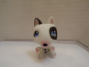 Littlest Pet Shop~#No~Bull Terrier~Puppy Dog~White Gray~Spots~Blue Clover Eyes - Picture 1 of 4