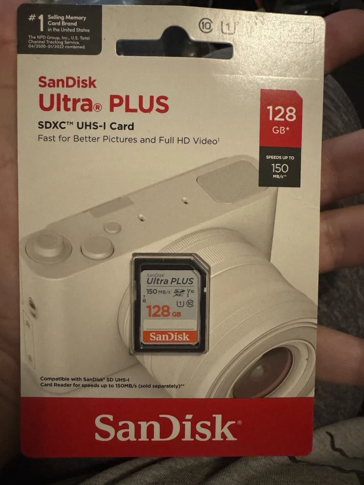 SanDisk Ultra Plus 128GB SDXC UHS-I Memory Card 150mb/S - Image 1 of 1
