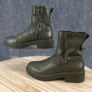 Franco Sarto Botas Mujer 7.5 M Carbono Cremallera Lateral Botines Verde Imitación Cuero - Imagen 1 de 17