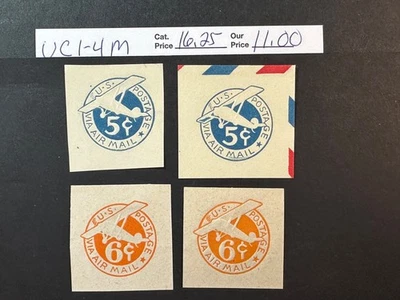 US Scott # UC 1 - 4  Mint  Cut Square 2024 Scott Catalogue Value $ 16.25 - Image 1 of 3