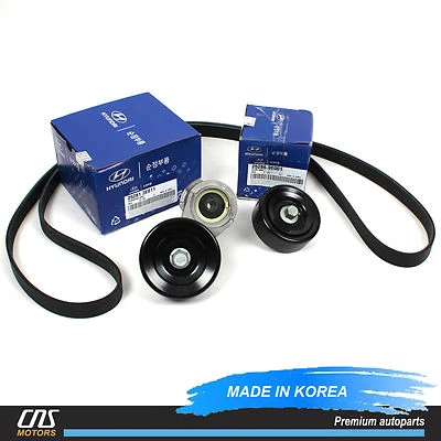 GENUINE V-Belt & Tensioner Kit for 06-10 Hyundai Santa Fe Kia Optima Rondo 2.7L - Image 1 of 4