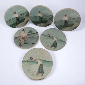 Posavasos absorbentes de piedra de montaña GOLF mezcla mujeres hombres temas juego de regalo de 6 - Imagen 1 de 7