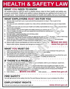 HEALTH AND SAFETY LAW A3 POSTER  - Picture 1 of 1