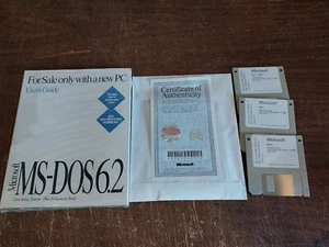 Microsoft MS-DOS v6.2, 3.5" Floppy & Manual - Picture 1 of 1