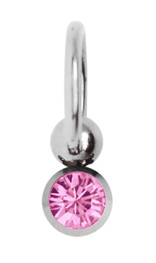 Piercing Titanio Bcr 1,2mm Verticale Anello Con Doppio Sfera a Clip IN 5/6mm E - Immagine 1 di 2