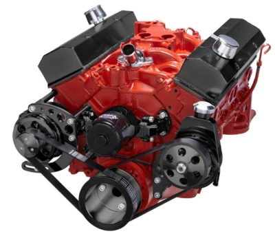 Kit de conversão pequeno bloco Chevy Serpentine System preto 350 400 EWP elétrico PS - Imagem 1 de 4