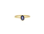 Natural Oval Blue Sapphire 9K Yellow Gold Handmade Women Ring Birthstone Jewelry