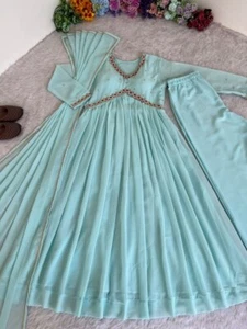 Anarkali Gown Pakistani Salwar Kameez Ready made Suits Wedding Party Bollywood L - Picture 1 of 12