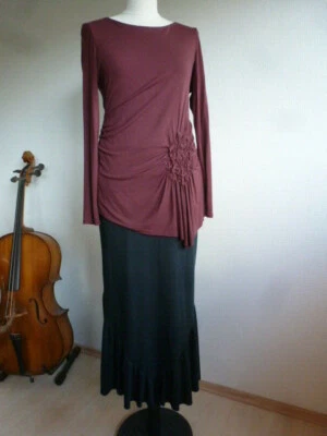 Peruvian Connection Shirt-Bluse, Bordeaux, Asymetrisch Stretch, Gr. M/L - Bild 1 von 3