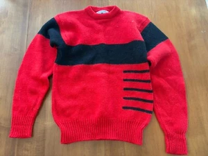 Vintage Pringle Sports Scotland Crew Neck Wool Sweater Oversized Small Red Ski - Picture 1 of 9