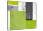 Lime Green Grey Abstract Painting Canvas Wall Art Print - 49cm Square - 1s339s