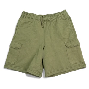 Champion Fleece Sweat Shorts Mens Size Medium Olive Green Cargo Pockets - Picture 1 of 9