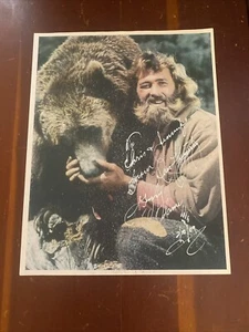Dan Haggerty Autographed Print “Grizzly Adams” W/Bear Signed To Chris & Jennifer - Picture 1 of 19