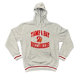 NFL Tampa Bay Buccaneers Sudadera con Capucha Gris Bordada Mediana Venta al por menor $85 Nueva sin Etiquetas - Imagen 1 de 4