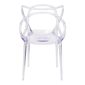 Maklaine 18 inches Mid-Century Plastic Dining Chair in Clear Finish - Picture 1 of 1