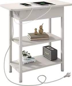 End Table with Charging Station, Flip Top Side Table with USB Ports and Outlets - Picture 1 of 7