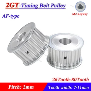 2GT 26-80T Timing Belt Pulley Pitch 2mm With Keyway Wide 7mm/11mm For 3D Printer - Picture 1 of 9