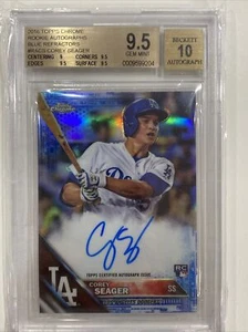 2016 Topps Chrome Corey Seager Blue Refractor Auto Rookie RC 123/150 BGS 9.5/10 - Picture 1 of 4