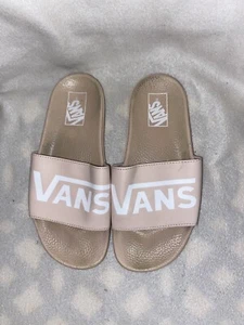 Vans Womens La Costa Sandal Size 8 Blush Pink Slide Spellout Logo Shoe Neutral - Picture 1 of 9
