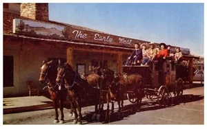 Hotel Last Frontier Stage Coach Ride Vintage Postcard RPPS Kodachrome Las Vegas - Picture 1 of 2